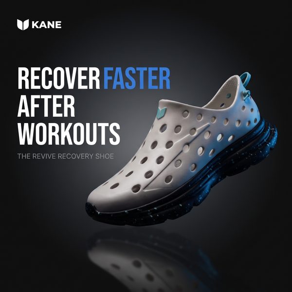 KANE Footwear spec ad: Recover Faster After Workouts.